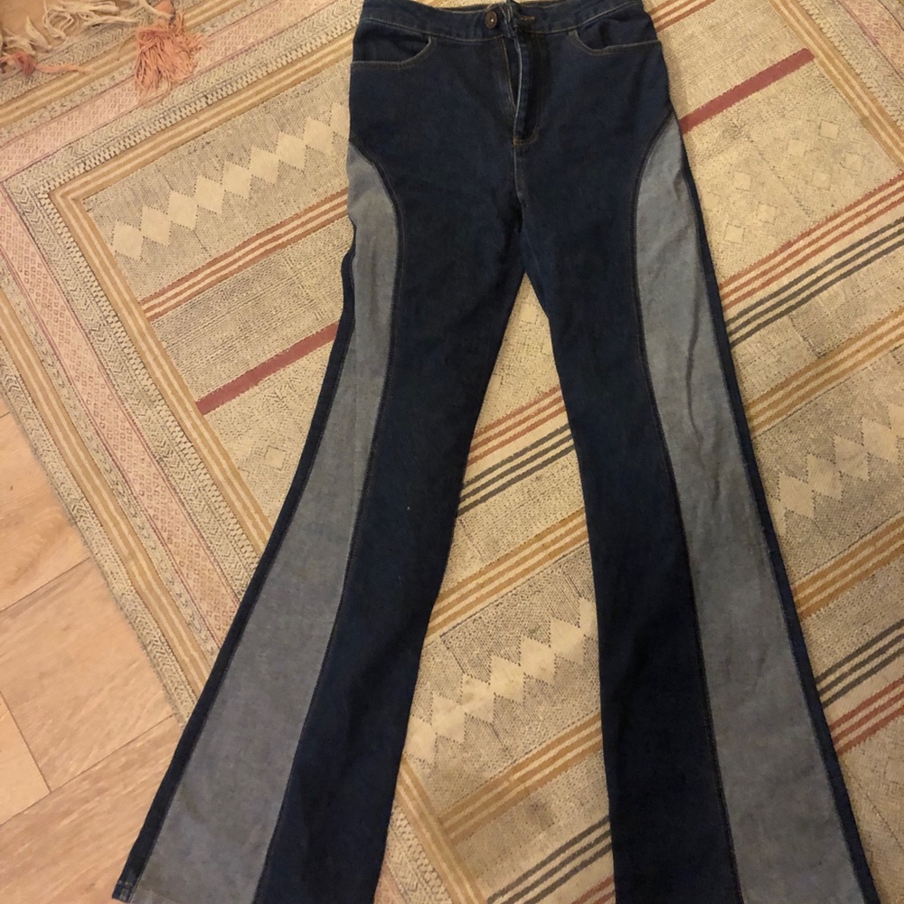 Free people funky jean bell bottoms